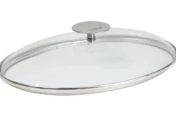 Faitout ovale Cristel Mutine amovible 30cm + grille en inox et couvercle en verre