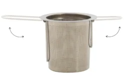 Filtre à thé Point Virgule en inox avec poignées pliables