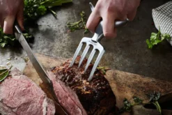 Fourchette à viande Steak Champ Bull Fork en zinc chromé 16,5cm