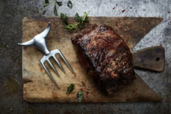 Fourchette à viande Steak Champ Bull Fork en zinc chromé 16,5cm