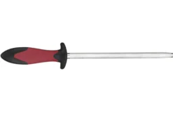 Fusil à aiguiser FISCHER en acier 25cm grain standard manche rouge et gris