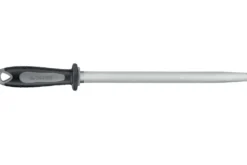 Fusil de boucher FISCHER mèche ovale 35cm grain fin manche noir et gris
