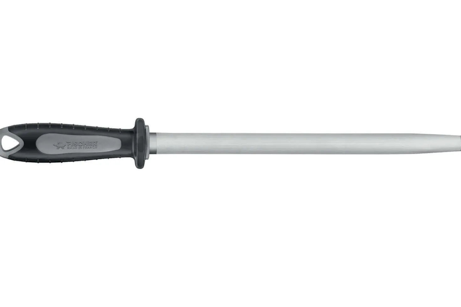 Fusil de boucher FISCHER mèche ovale 35cm grain fin manche noir et gris