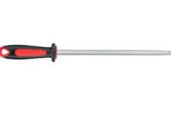 Fusil de boucher FISCHER mèche ronde 30cm grain fin manche rouge et gris