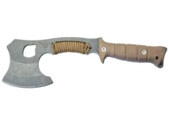 Hachette bushcraft Wildsteer Kobra KOB0115 30cm manche Paracorde/Tactiprène Coyote + étui Kydex