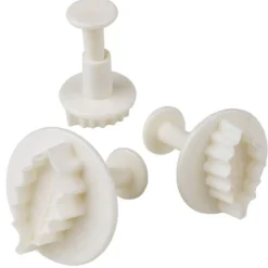 Jeu de 3 découpoirs + poussoirs feuille de houx - Tailles différentes