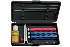 Kit d'aiguisage Lansky 3 pierres + huile + étrier