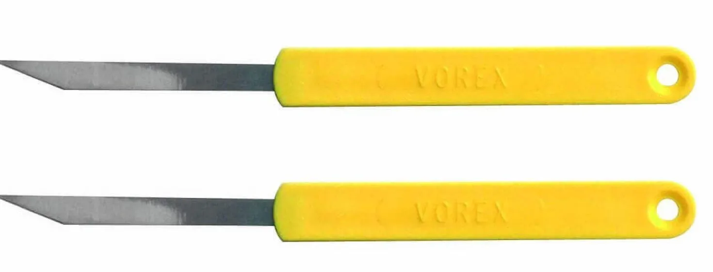 Lame de boulanger inox droite manche jaune - 2 pièces