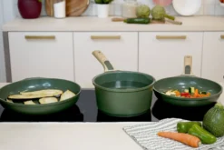 L'Incroyable Kit Cookut 2 poêles et 1 casserole à poignée amovible - fougère
