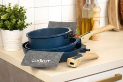 L'Incroyable Kit Cookut 2 poêles et 1 casserole à poignée amovible - myrtille