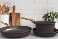 L'Incroyable Kit Cookut 2 poêles et 1 casserole à poignée amovible - moka