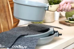 L'Incroyable Kit Cookut 2 poêles et 1 casserole à poignée amovible - perle