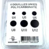 Lot de 6 douilles unies Matfer en polycarbonate