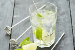 Lot de 4 touillettes + pilons à cocktail Point Virgule en acier inoxydable