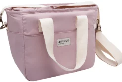 Lunch bag isotherme Akinod 08:17 en polycoton rose 7L