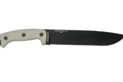 Machette Esee Junglas JUNGLAS-E lame acier carbone noir 26,5cm manche micarta gris + étui