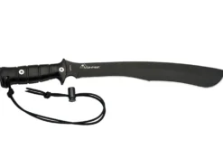 Machette kukri Wildsteer W Tiger WTIG3113N 45cm lame noire manche Kraton noir + étui en nylon
