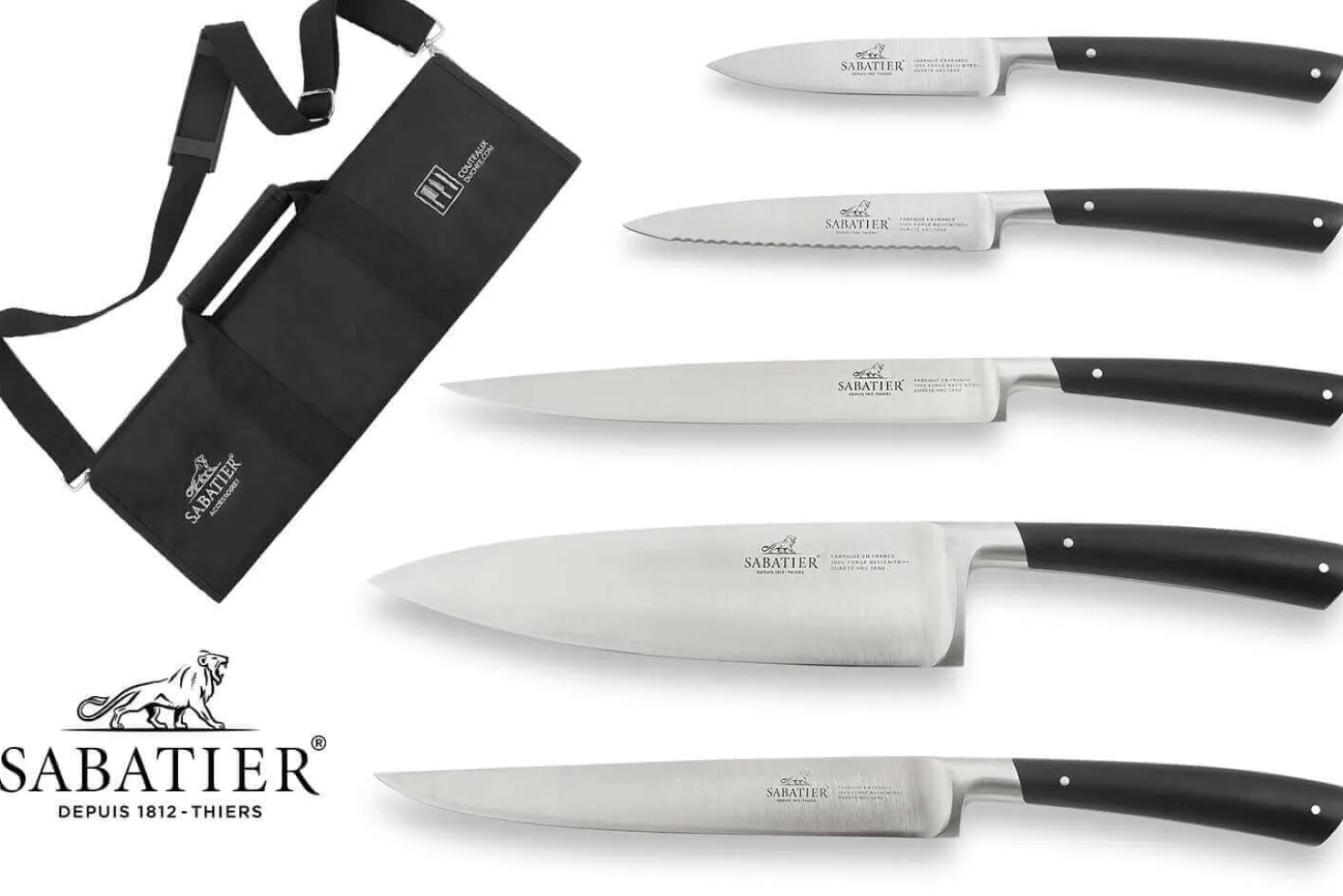 Malette de 5 couteaux Sabatier Edonist forgés fabrication française