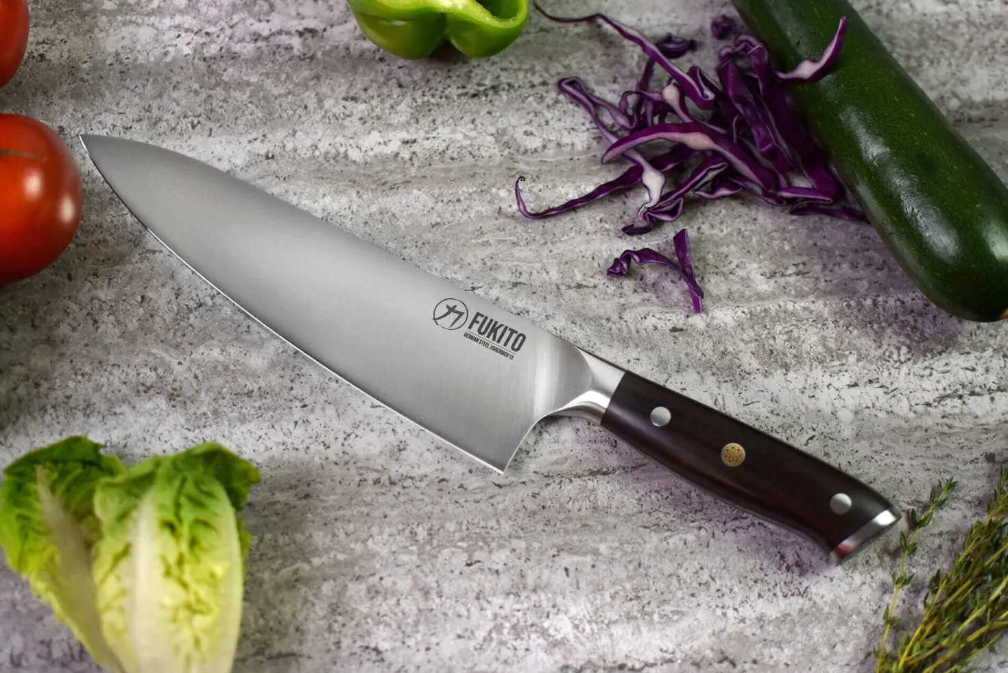 Mallette 5 couteaux de cuisine Fukito Ebène X50