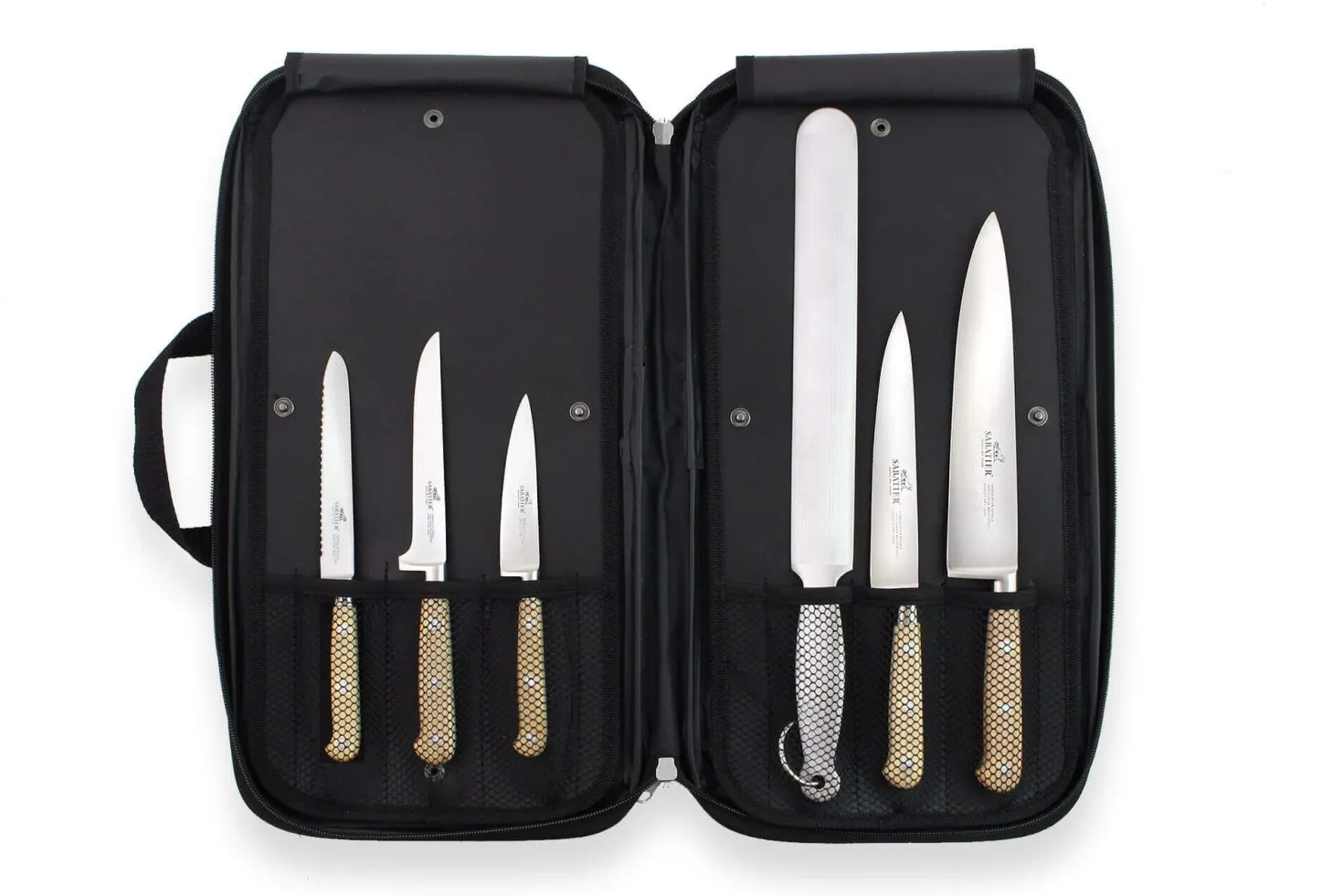 Mallette cuisine Sabatier Brocéliande 5 couteaux fabrication française + 1 fusil