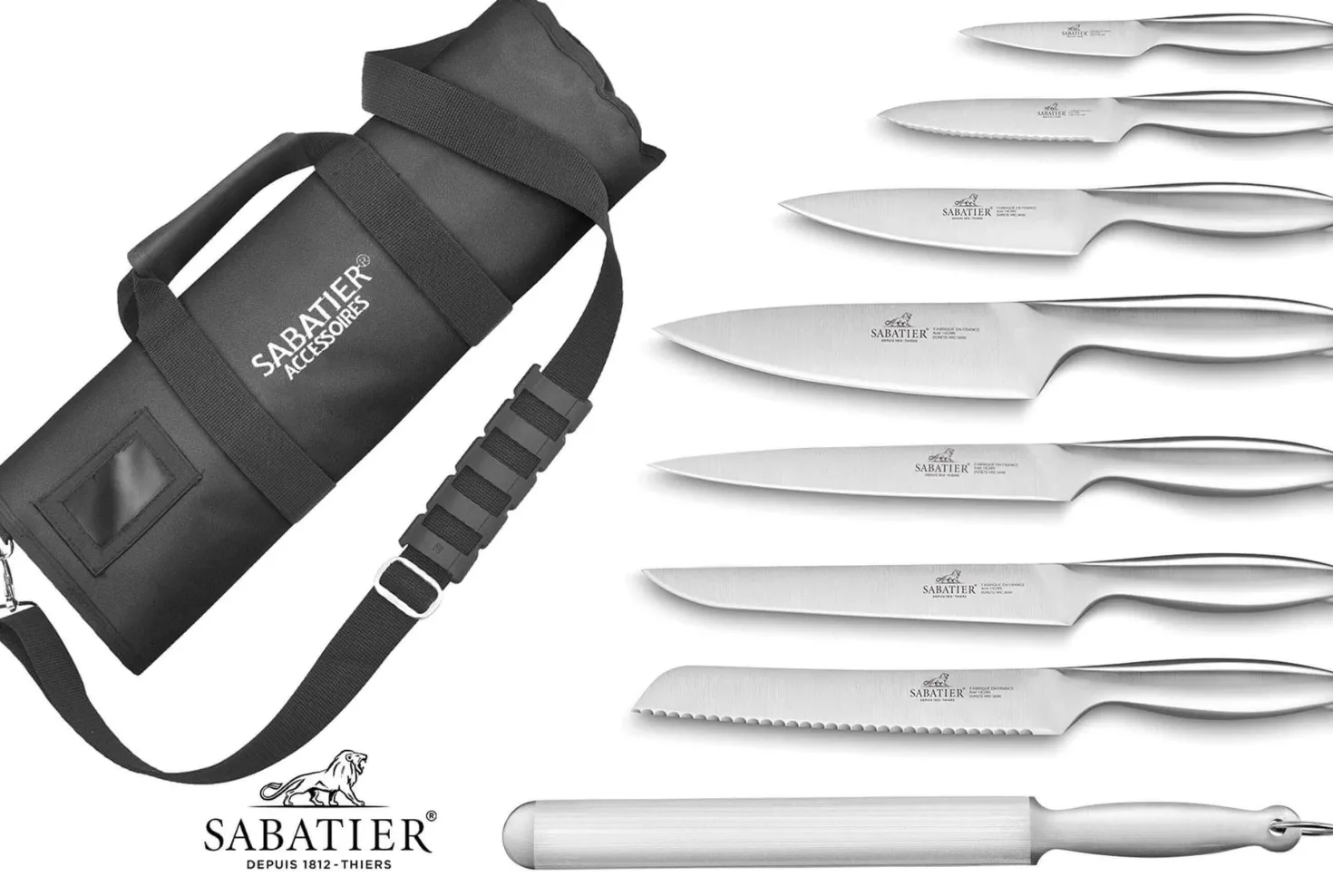 Mallette cuisinier Sabatier Fuso Nitro+ 7 couteaux fabrication française + 1 fusil