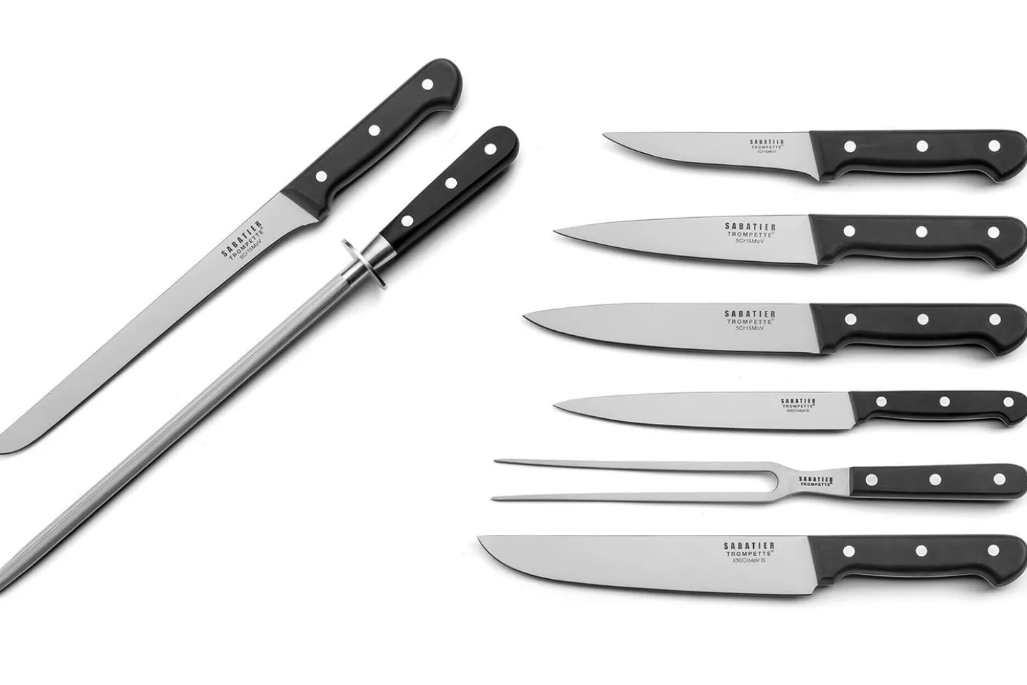 Mallette extra plate 8 couteaux et accessoires Sabatier Trompette Universal
