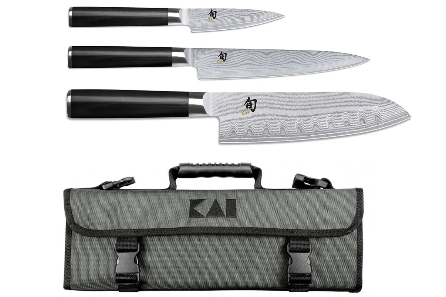 Mallette Kai Shun Classic 3 couteaux japonais damassés