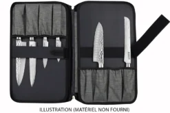 Mallette vide Wusaki grise pour 21 couteaux et ustensiles + 1 grande poche de rangement