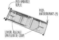 Mandoline professionnelle Bron Coucke 5 blocs effileurs + poussoir