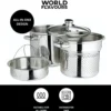 Marmite à pâtes italiennes KitchenCraft World of Flavours en acier inox 4L 4 pièces