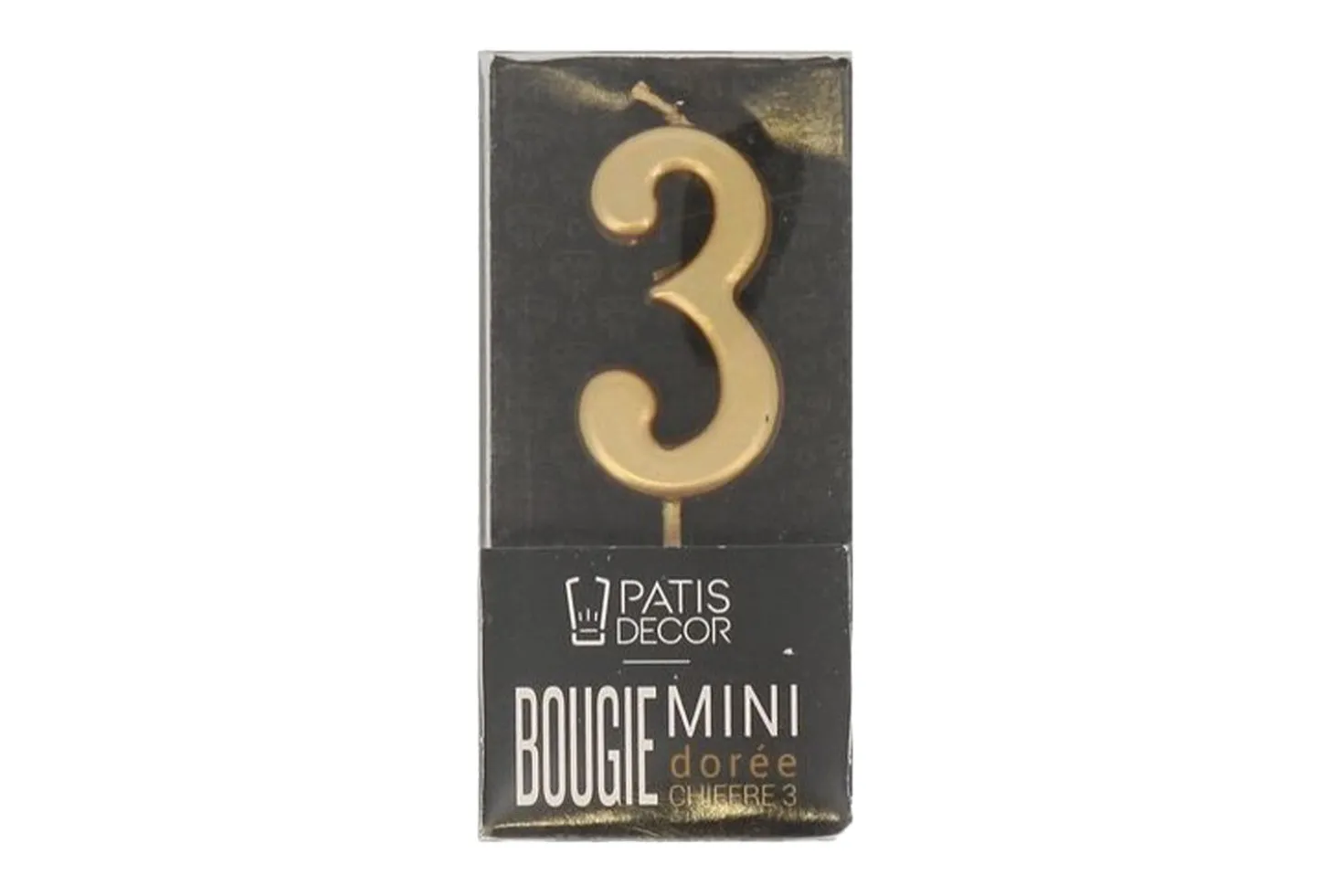 Mini bougie d'anniversaire dorée Patisdécor chiffre