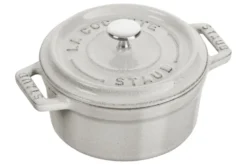 Mini cocotte Staub ronde en fonte émaillée truffe blanche 10cm