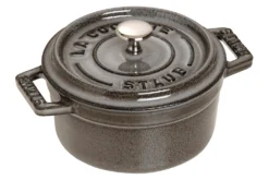 Mini cocotte Staub ronde en fonte émaillée gris graphite 10cm
