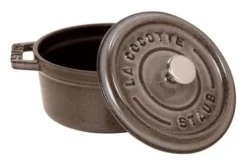 Mini cocotte Staub ronde en fonte émaillée gris graphite 10cm