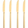 Ménagère 16 couverts de table Amefa Square en acier inoxydable 18/0 - Finition dorée