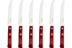 Ménagère 24 couverts de table Tramontina en inox et bois rouge