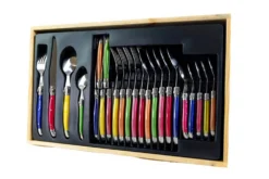 Ménagère Laguiole 24 pièces Pradel Excellence Pastel pleine soie