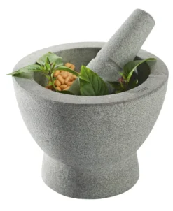 Mortier design Gefu Crunchy en granit gris double face + pilon