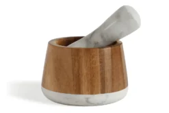 Mortier et pilon Livoo marbre et acacia