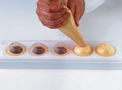 Moule pâtissier silicone blanc Silikomart 5 sphères 3D diamètre 58mm