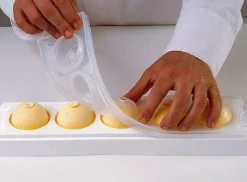 Moule pâtissier silicone blanc Silikomart 5 sphères 3D diamètre 58mm