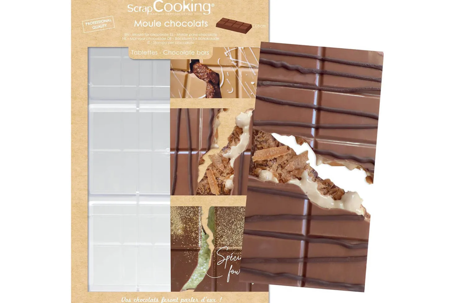 Moule 3 tablettes de chocolat Scrapcooking professionnel