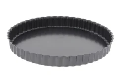 Moule à tarte cannelé en acier De Buyer à fond fixe bord droit