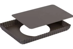 Moule à tarte maison cannelé rectangulaire Gobel anti-adhérent fond mobile