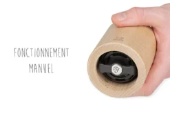 Moulin à graines de lin manuel Peugeot Isen en bois et inox 13cm