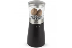 Moulin à muscade manuel Peugeot Madras en bois de hêtre, inox et acrylique chocolat 15cm