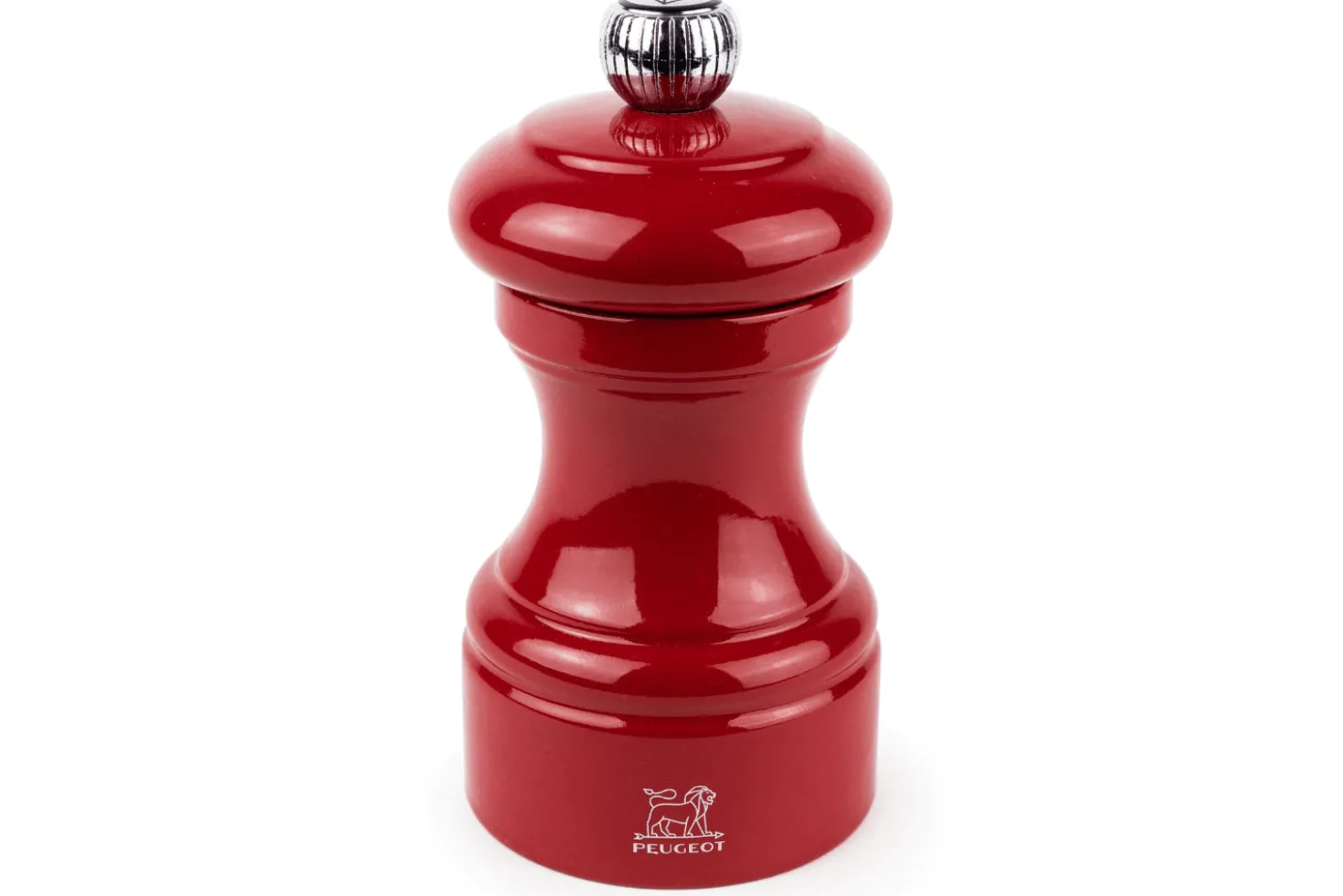 Moulin à poivre manuel Peugeot Bistro en bois de hêtre laqué rouge passion 10cm