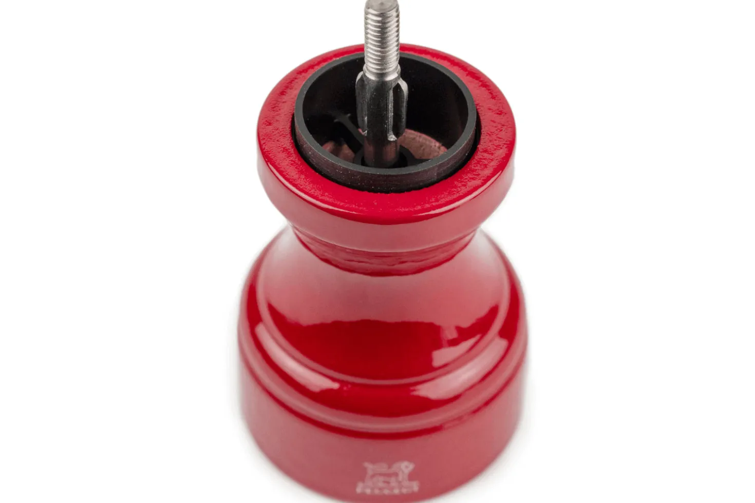 Moulin à poivre manuel Peugeot Bistro en bois de hêtre laqué rouge passion 10cm
