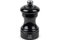 Moulin à sel sec manuel Peugeot Bistro en bois de hêtre laqué noir 10cm