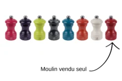 Moulin à sel sec manuel Peugeot Bistro en bois laqué rouge passion 10cm